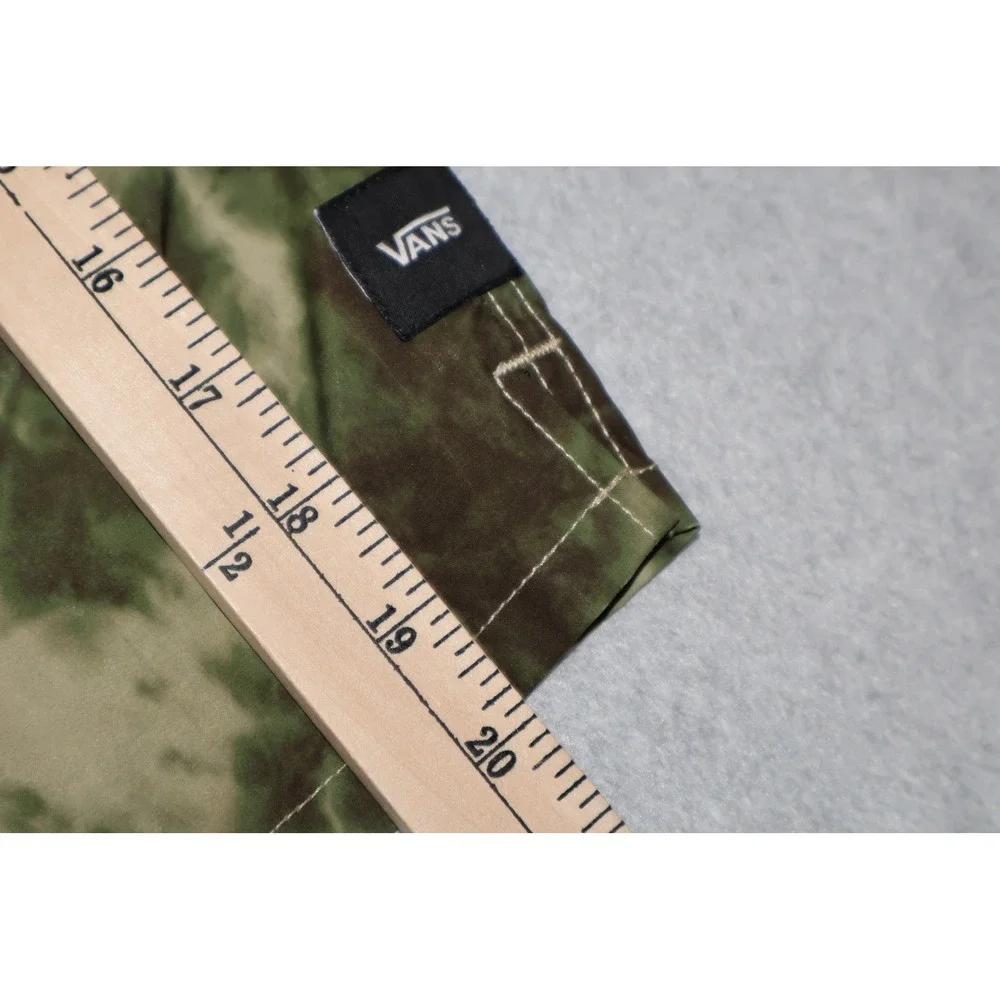 Vans Board Shorts Mens 38 Green Tie Dye Camo Zipper Pockets Surf Swim 9